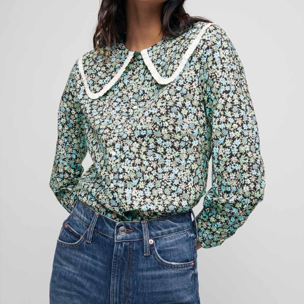 Maje City Floral Print Blouse